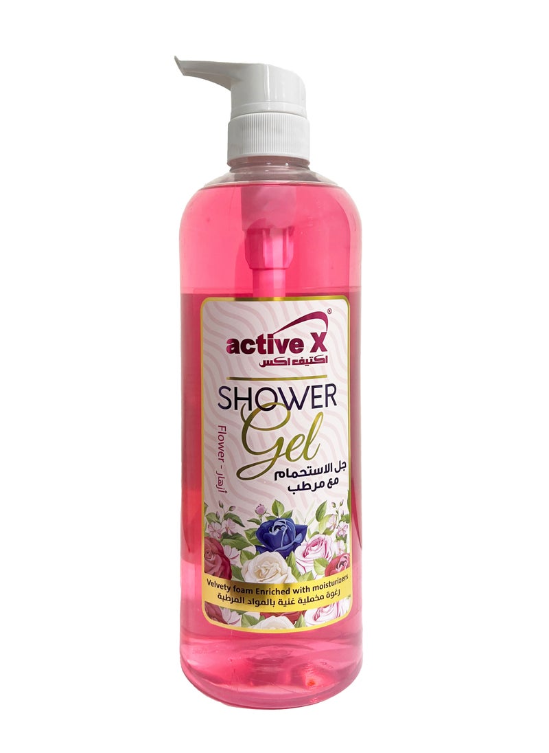 ACTIVEX - ActiveX Shower Gel Flowers 1000ml - PH-Balanced Moisturizing Shower Gel: Cleanse, Hydrate, and Nourish Your Skin - Image 1