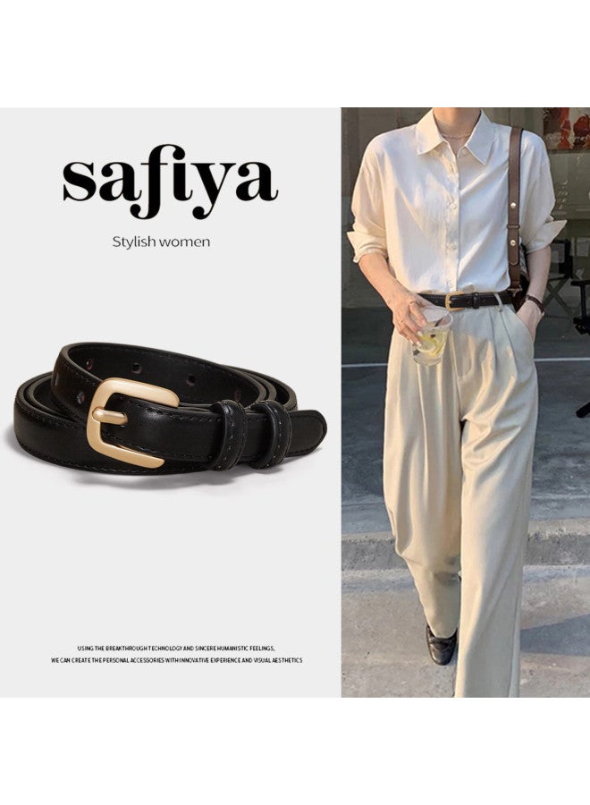 SAFIYA Qixi Festival Gift】2025 New Two-layer Cowhide Belt For Women, Jeans Belt With Pin Buckle - Image 3