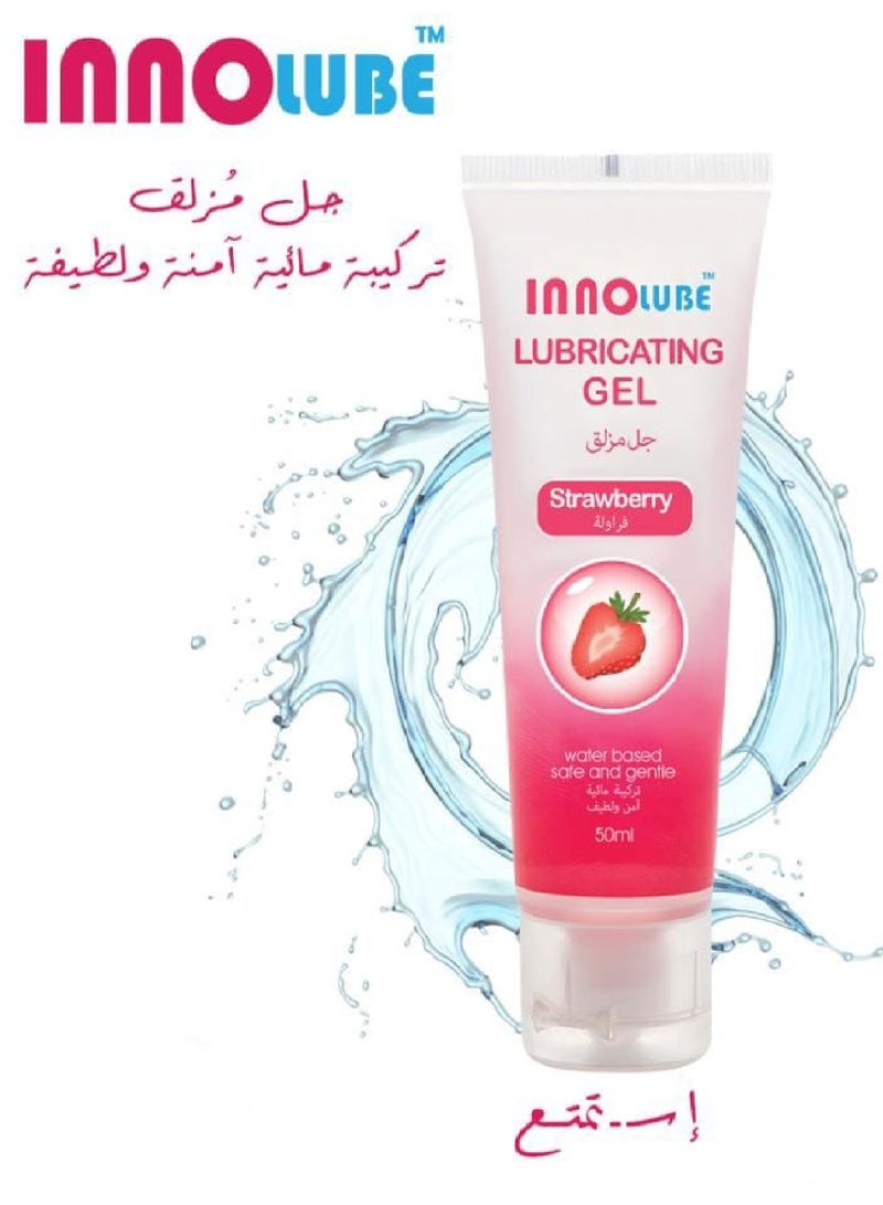 InnoLube Lubricating Skin Gel Strawberry Water Based Safe And Gentle 50 Ml - Image 1