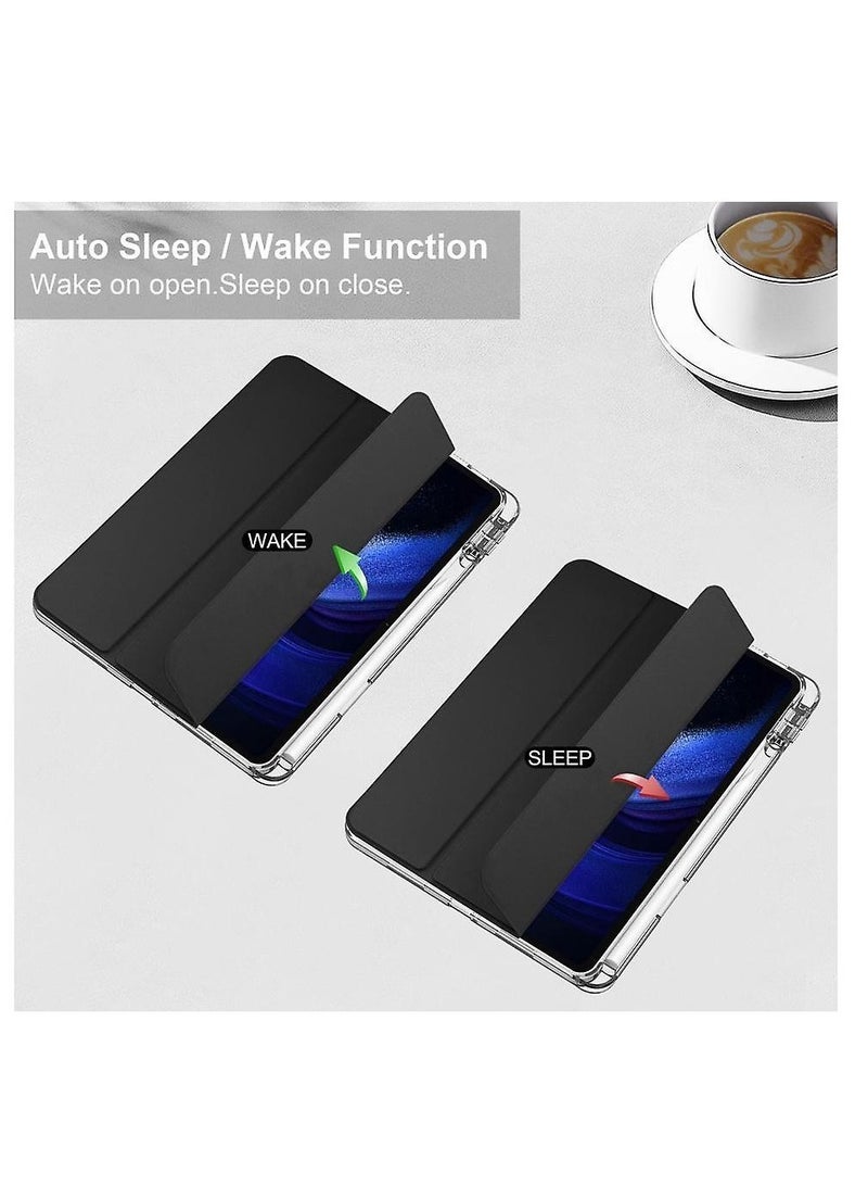 For Xiaomi iPad 6 Pro Leather Smart Cover for iPad 6 Pro 2023 Mi Tablet Xiaomi iPad 6 Auto Wake with Pen Holder Ultra Slim (Black) - Image 2