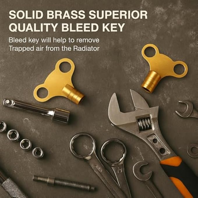 RADIATOR KEY BLEED KEY UK | UNIVERSAL METAL RADIATOR KEYS PACK OF 2 | PROFESSIONAL BRASS AND SQUARE RADIATOR BLEED KEY SET FOR PLUMBERS AND HOME USE - Image 3