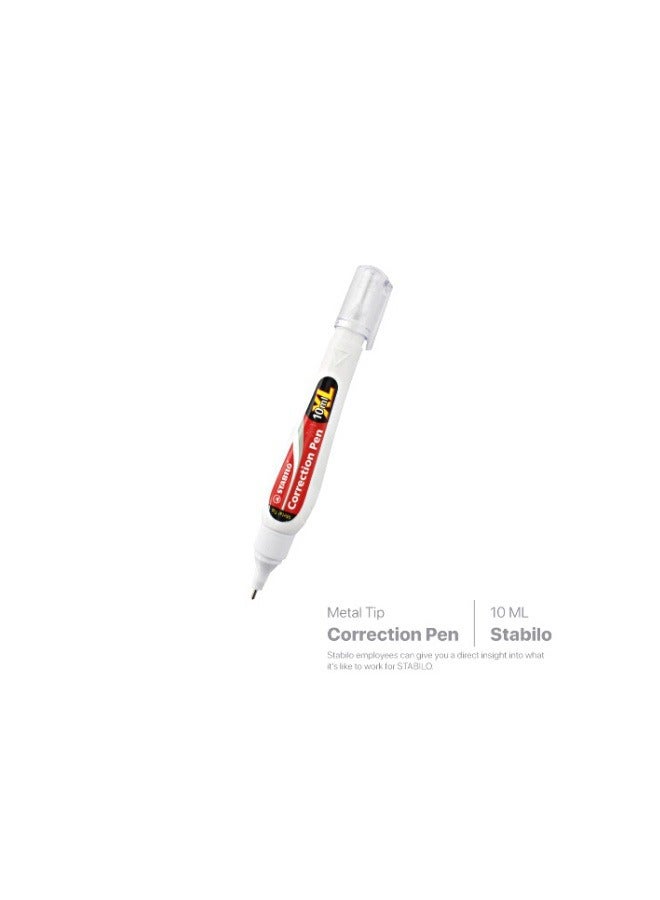 STABILO Correction Pen White 10ml  - Image 3