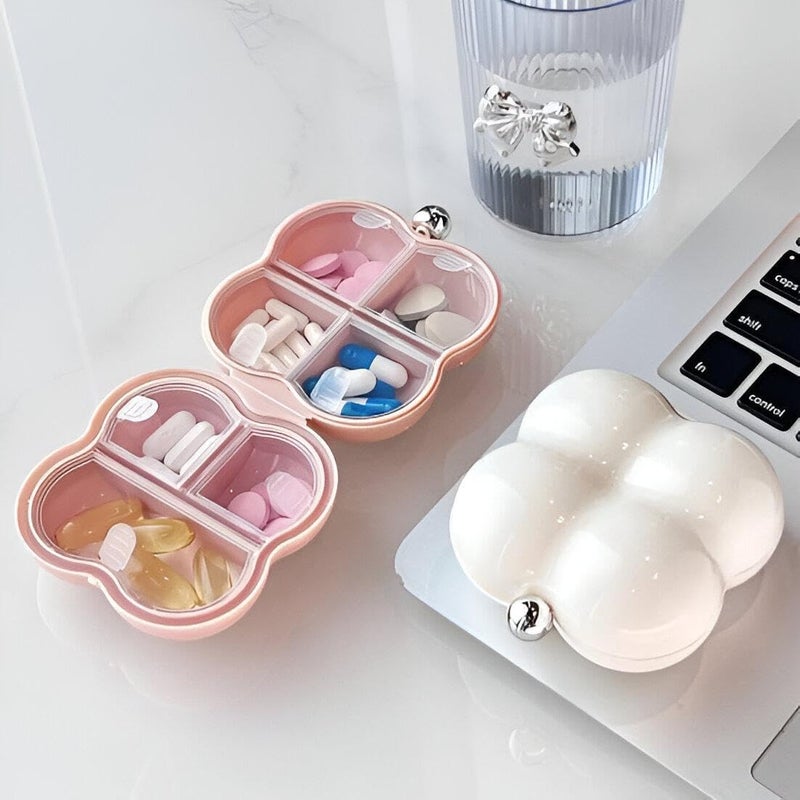 Bubbles Medicine and Accessories Organizer with 7 Compartments, Airtight Lid to Keep Personal Items Organized and Secure, Perfect for Travel or Everyday Use.(2 Pack) - Image 1