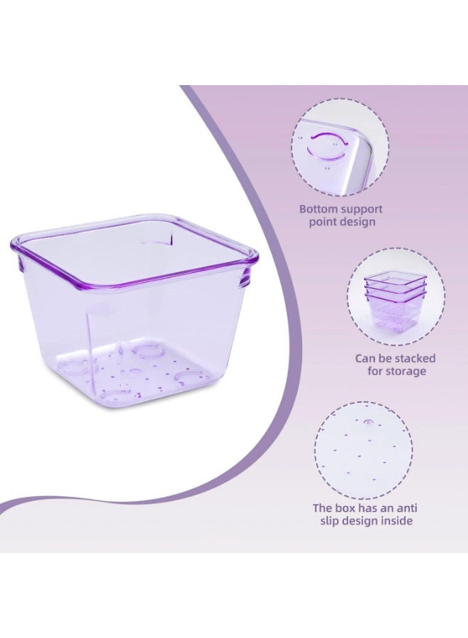 Set of 9 clear plastic drawer organizers, multi-size, organize drawers in bathroom, makeup, jewelry, kitchen and office. - Image 5