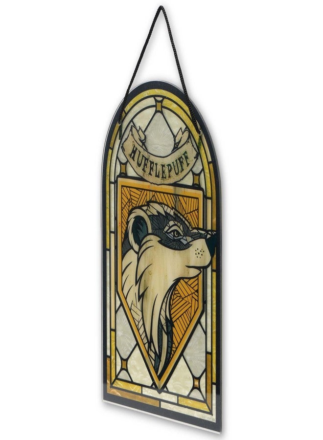 Open Road Brands Harry Potter Hufflepuff Crest Hanging Acrylic Wall Decor - Beautiful Hufflepuff Wall Art for Home - Image 2