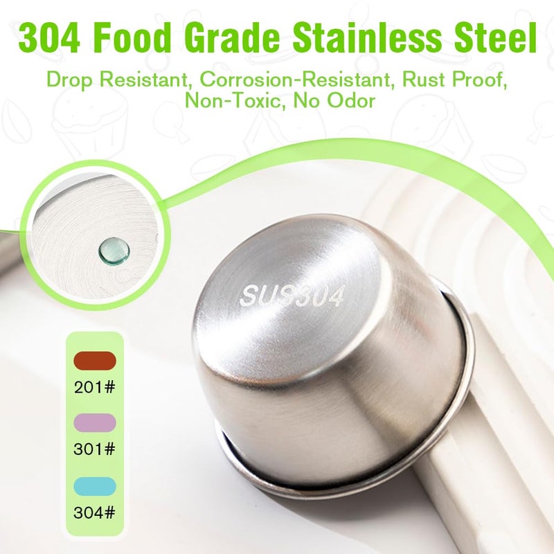 Newception 6pcs 1.6oz Stainless Steel Condiment Cups with Leak-Proof Lids - Perfect for salads, dips, and sauces. Portable design ideal for picnics, travel, and meal prep. Reusable & easy to clean - Image 3