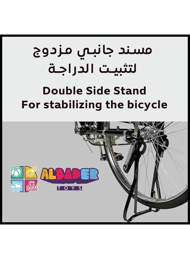 AL BADER Indina Bicycle With Classic Design, Made In India, 28 Inch Size With Safety Lock And Key, With Additional Seat, Dual Brakes, Air Tires (Black). - Image 5