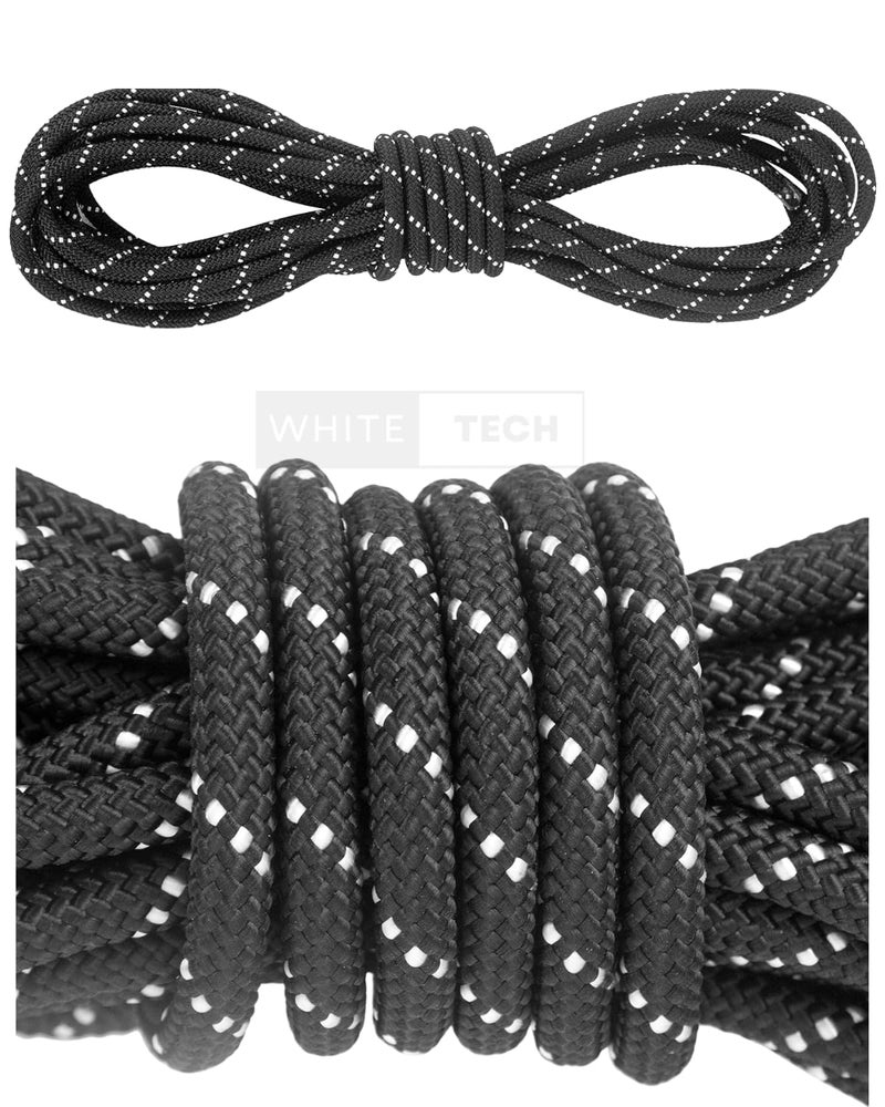 White Tech 8mm Static Climbing Rope 100% Nylon Black Rock Climbing Rope 14Kn Breaking Strength for Outdoor Survival Accessory Safety for Outdoor Survival, Hiking, Mountaineering (8MM 10MTR) - Image 5