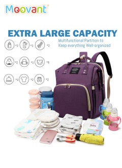 Baby Diaper Bag Backpack with Changing Station, Waterproof Mommy Bag with Portable Change Mat & USB Charge Port, Large Capacity Travel Mother Backpack with Stroller Straps for Newborn Mother Father, Purple - pzsku/Z3BB82DEAEFF024B88EA4Z/45/_/1713172461/0826cb3e-ce20-4246-9caa-737208398484