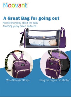 Baby Diaper Bag Backpack with Changing Station, Waterproof Mommy Bag with Portable Change Mat & USB Charge Port, Large Capacity Travel Mother Backpack with Stroller Straps for Newborn Mother Father, Purple - pzsku/Z3BB82DEAEFF024B88EA4Z/45/_/1713172464/f48e9206-3364-48fe-873e-efd7ac416750