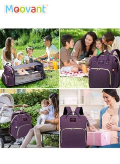 Baby Diaper Bag Backpack with Changing Station, Waterproof Mommy Bag with Portable Change Mat & USB Charge Port, Large Capacity Travel Mother Backpack with Stroller Straps for Newborn Mother Father, Purple - pzsku/Z3BB82DEAEFF024B88EA4Z/45/_/1713172473/c3e67c2e-c15f-4ffc-b9db-b75f7872bc30