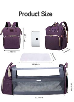 Baby Diaper Bag Backpack with Changing Station, Waterproof Mommy Bag with Portable Change Mat & USB Charge Port, Large Capacity Travel Mother Backpack with Stroller Straps for Newborn Mother Father, Purple - pzsku/Z3BB82DEAEFF024B88EA4Z/45/_/1713172487/d203e4d8-9172-4fac-bfb7-b3e2bcf68c76