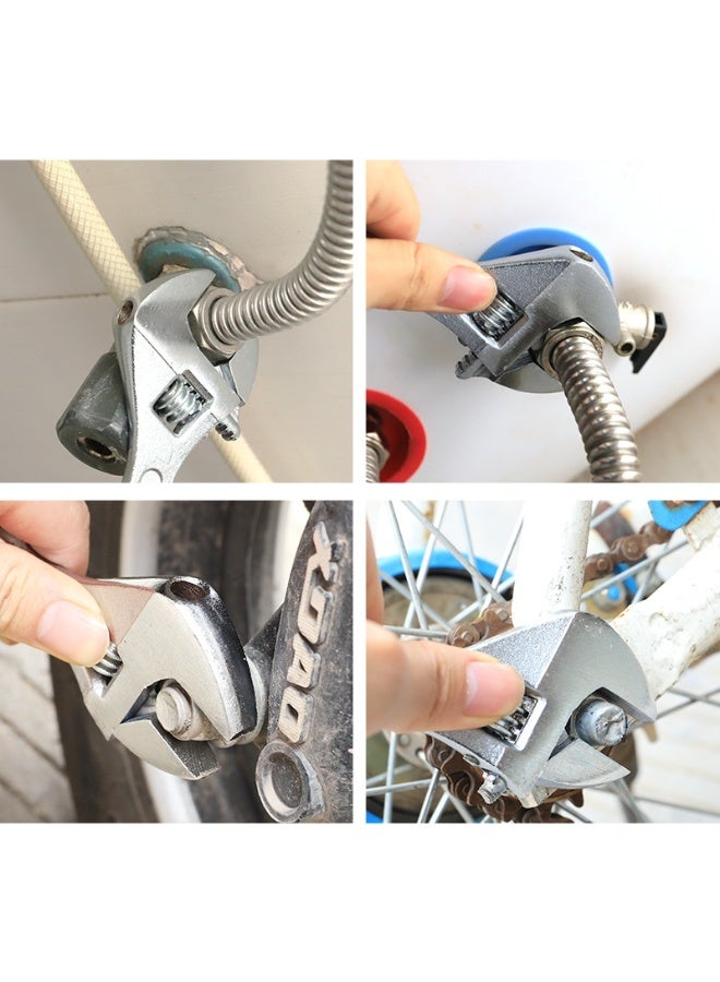 فكسر مفتاح ربط قابل للتعديل شديد التحمل - مقاسات 8 و10 و12 بوصة بفك مُخَرَّش وعجلة ضبط سريع - Image 4