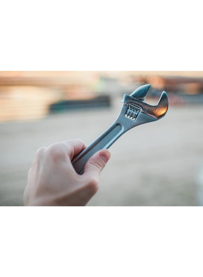 فكسر مفتاح ربط قابل للتعديل شديد التحمل - مقاسات 8 و10 و12 بوصة بفك مُخَرَّش وعجلة ضبط سريع - Image 2