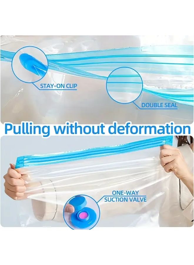 4 Pack Vacuum Sealed Travel Compression Bags 40x60cm Space Saving No Pump Needed - Image 4