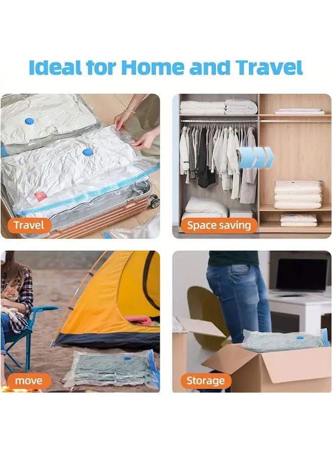 4 Pack Vacuum Sealed Travel Compression Bags 40x60cm Space Saving No Pump Needed - Image 5