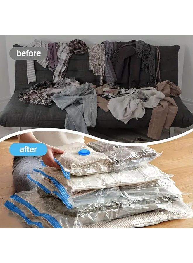 4 Pack Vacuum Sealed Travel Compression Bags 40x60cm Space Saving No Pump Needed - Image 2