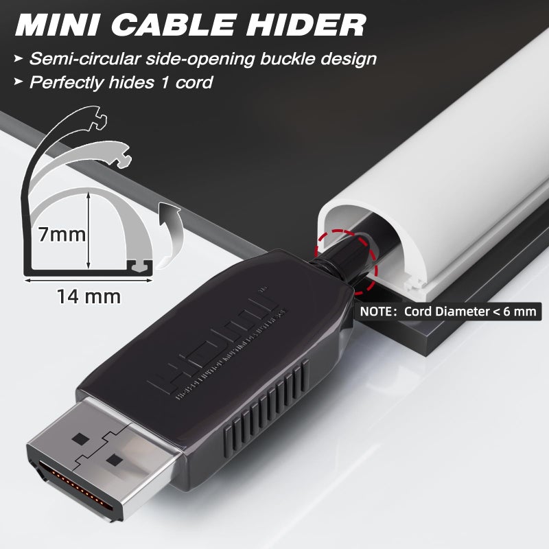 cuysfead 39â€TV Cord Hider for Wall Mounted TV, Selfadhesive Wall Cable Hider for 1 Cord, Flexible Silicone White Cord Covers Wire Hiders for Cords on Wall,Babyproof Cable Concealer Raceway Management - Image 2