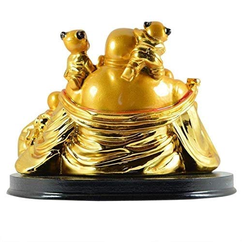 GJ Feng Shui Laughing Buddha with Five Children/Boy Babies/Kids Showpiece in Polyresin - Image 2