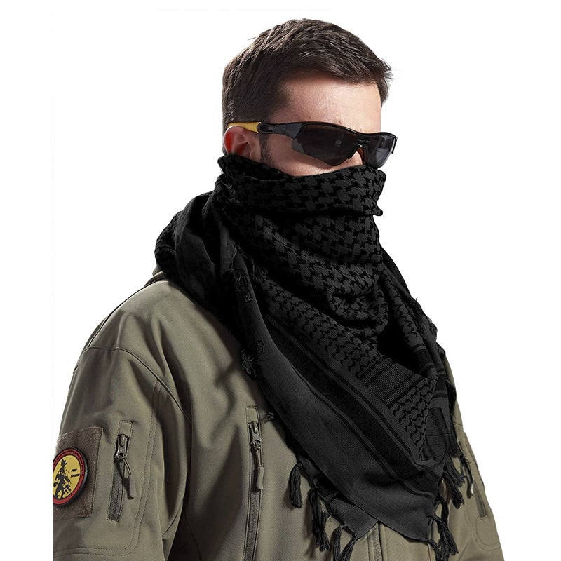 PURFUN Men Breathable Cotton Arab Shemagh Turban Bandana Headscarf Windproof Soft Muslim Hijab Headband Shawl Keffiyeh Arabic Scarf Headcover Neck Scarf - Image 2