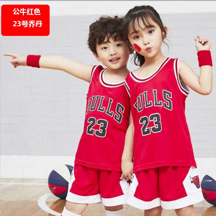 Children'S Basketball Uniform Suit Boys And Girls Children'S Kindergarten Baby Lakers Bulls Jersey Printing Number - Image 1