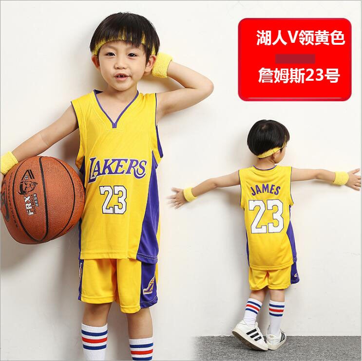 Children'S Basketball Uniform Suit Boys And Girls Children'S Kindergarten Baby Lakers Bulls Jersey Printing Number - Image 3