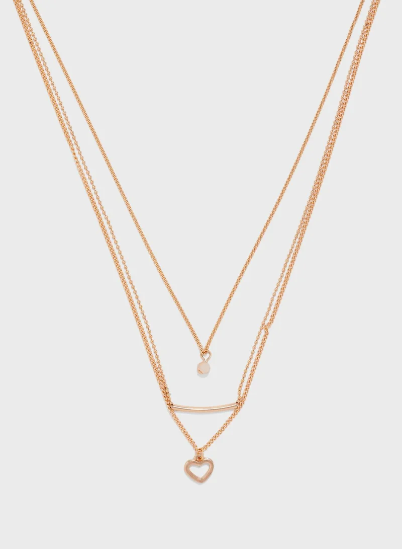 NEW LOOK Layered Mini Heart Pendant Necklace