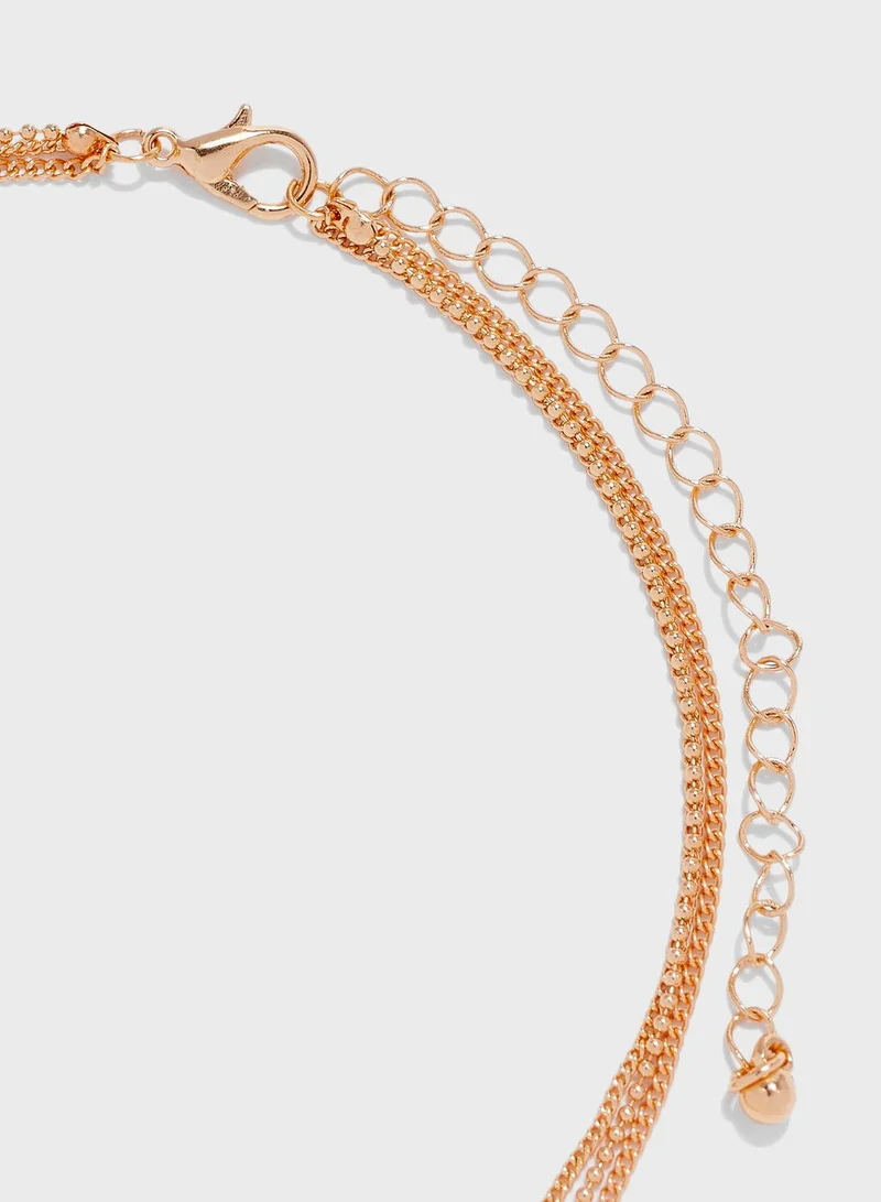 NEW LOOK Layered Mini Heart Pendant Necklace
