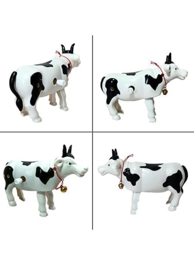 2-Piece Offer - Wind-up Dancing Cow Toy - High-Quality Safe Plastic - Black & White Color - Fun & Entertaining Toy for Boys & Girls. - Image 1