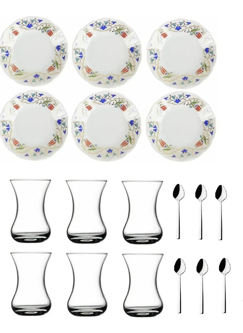 Paşabahçe 18 Piece Lalenaz Acem Tea Glass Teaware Set 18-Lalenaz-Porland