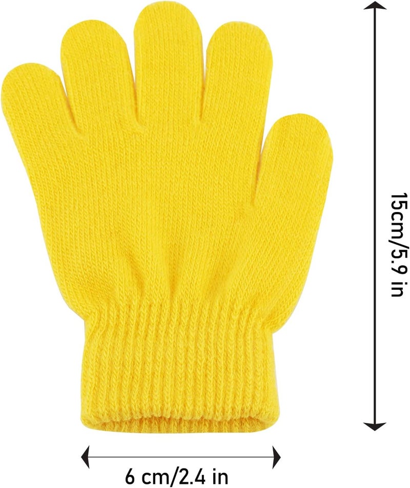 ONESING 3-24 Pairs Winter Knit Gloves for Kids - White Finger Gloves for Boys and Girls - Image 2
