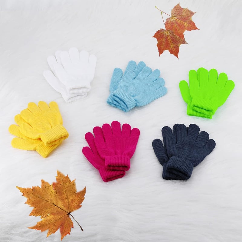 ONESING 3-24 Pairs Winter Knit Gloves for Kids - White Finger Gloves for Boys and Girls - Image 5