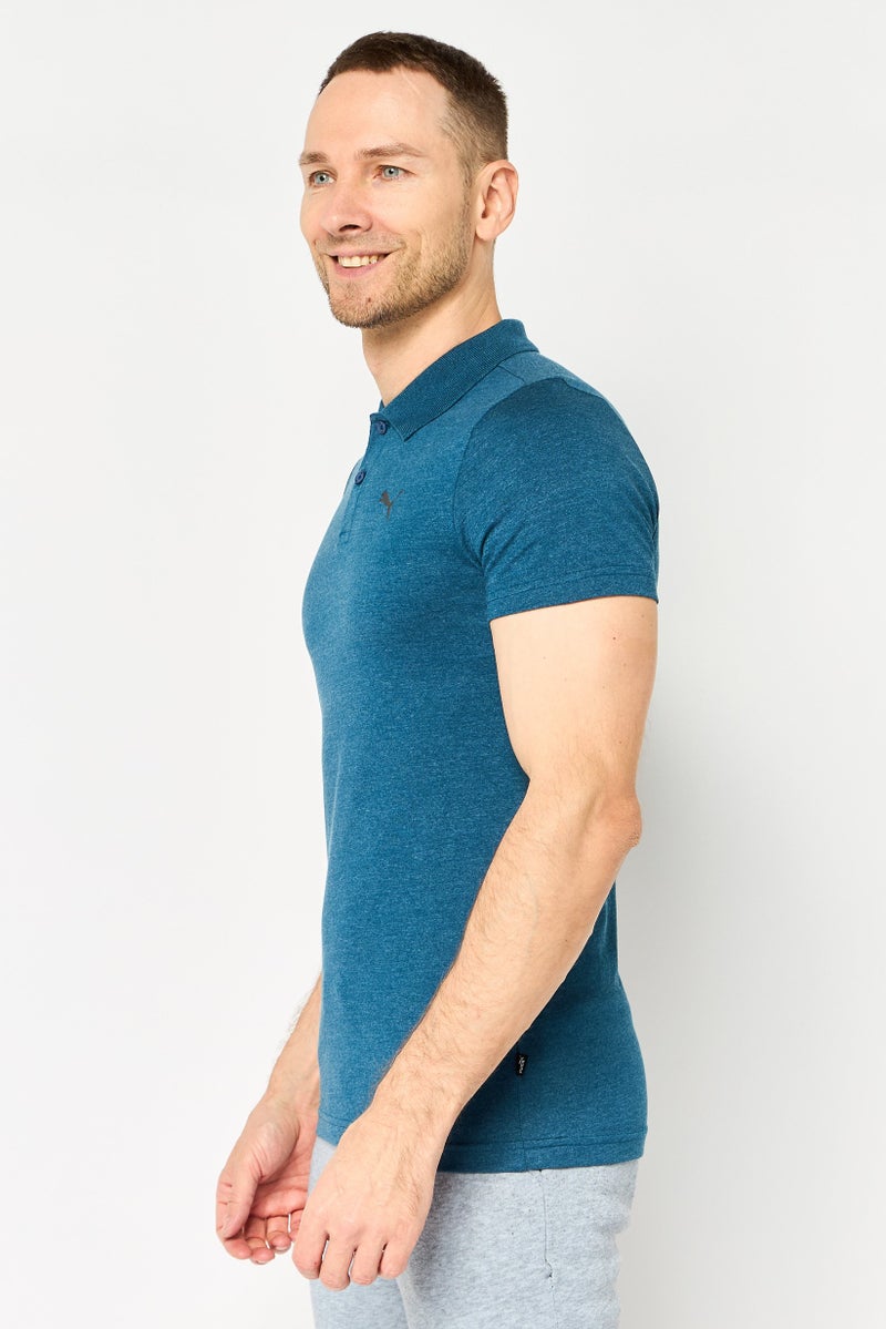 PUMA تي شيرت بولو قصير الأكمام للرجال، مناسب للرياضة، خارجي، لون بحري رمادي - Image 2