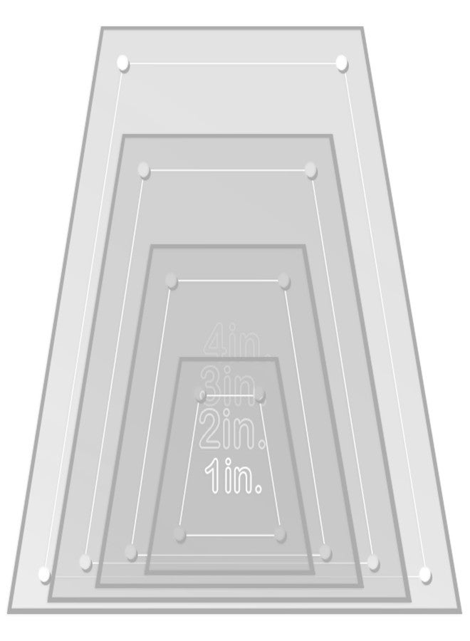 LaserThing Quilting Acrylic Template Set | Precision Tools for Quilting Enthusiasts | Tumbler Blocks Design | Includes Sizes 4", 3", 2", 1" | 1/8 Clear Acrylic | 1/4" Seam Allowance for Accuracy - Image 2