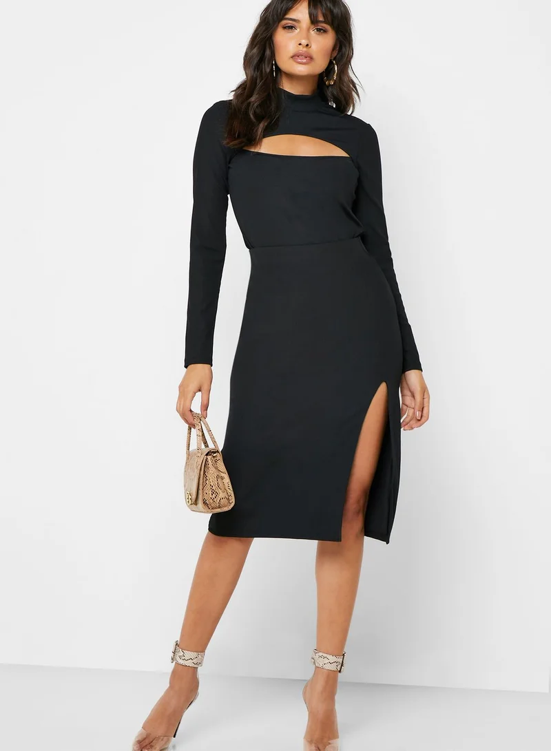 ivy revel High Neck Cut Out Top