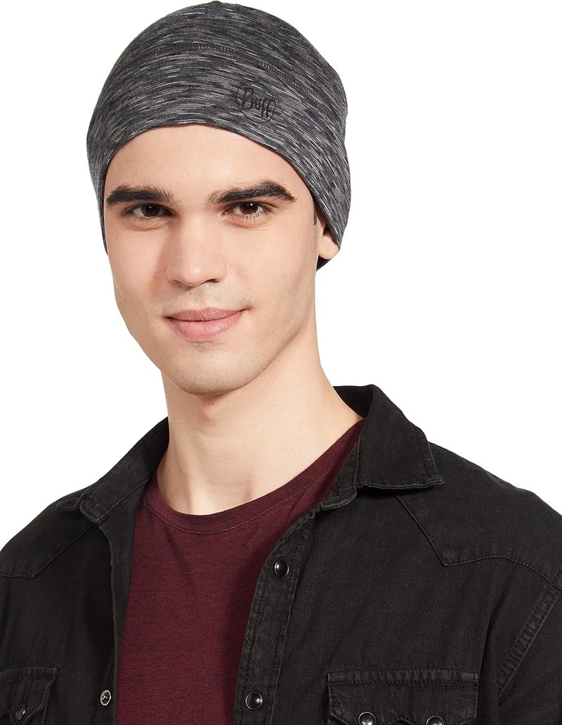 Buff Lightweight Merino Wool Hat in Graphite Multi Stripes - Image 1