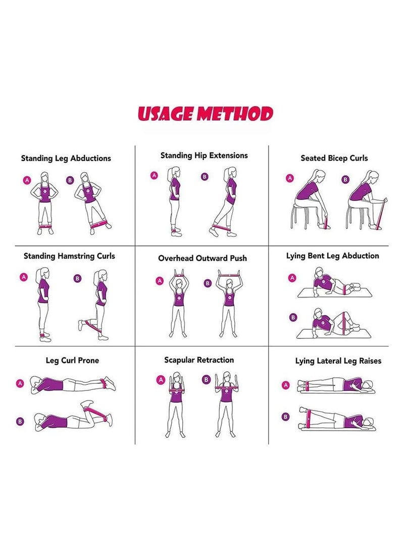 مجموعة حزام تمرين مقاومة بشنطة حمل متعددة الالوان  - Image 5