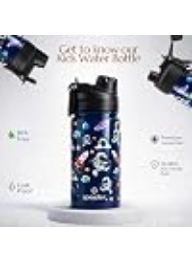 Speedex Astronaut 500 Kids Vacuum Insulated Stainless Steel Water Bottle 450 ML | Double Wall Hot & Cold Sipper (Straw + Direct Sip) | Leakproof BPA Free School Water Bottle for Boys & Girls - Image 4