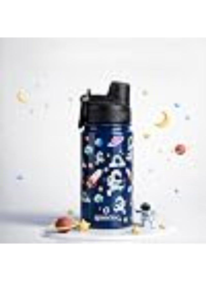 Speedex Astronaut 500 Kids Vacuum Insulated Stainless Steel Water Bottle 450 ML | Double Wall Hot & Cold Sipper (Straw + Direct Sip) | Leakproof BPA Free School Water Bottle for Boys & Girls - Image 1