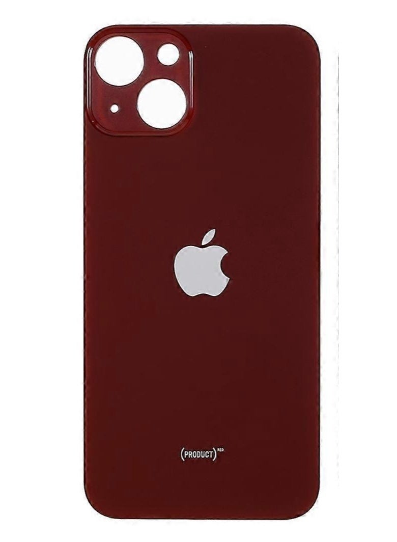 erorex Replacement Battery Back Glass Cover for iPhone 13 6.1-inch - Red - Image 1