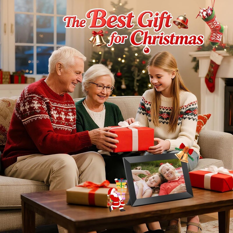 FANGOR 10.1 Inch WiFi Digital Picture Frame 1280x800 HD IPS Touch Screen, Electronic Smart Photo Frame with 32GB Storage, Auto-Rotate, Instantly Share Photos/Videos via Uhale App from Anywhere - Image 5