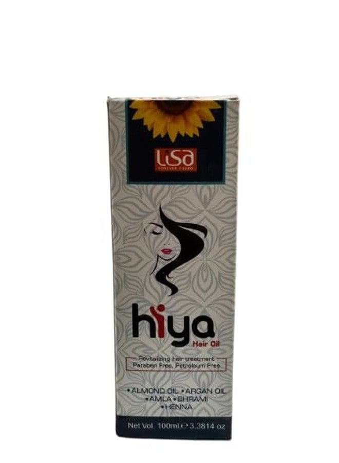 Lisa Hiya Hair Oil with Almond, Argan, Amla, Bhrami and Henna, Paraben Free, Petroleum Free, 100ml - Image 1