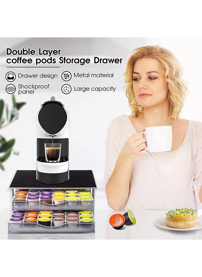 Arabest Coffee Pod Holder, 72 Dolce Gusto Pod Holders, Coffee Capsules Storage Drawer with Coffee Machine Stand & Non - Slip Feet  - Image 2