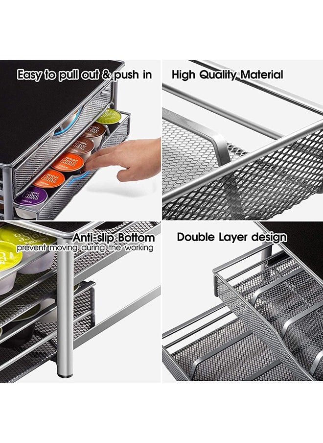 Arabest Coffee Pod Holder, 72 Dolce Gusto Pod Holders, Coffee Capsules Storage Drawer with Coffee Machine Stand & Non - Slip Feet  - Image 5