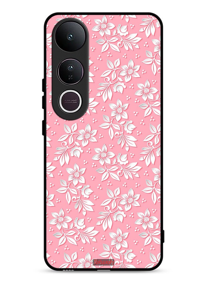 Tolwak Vivo V50 Lite Protective Case Cover Flowers Background Pattern
