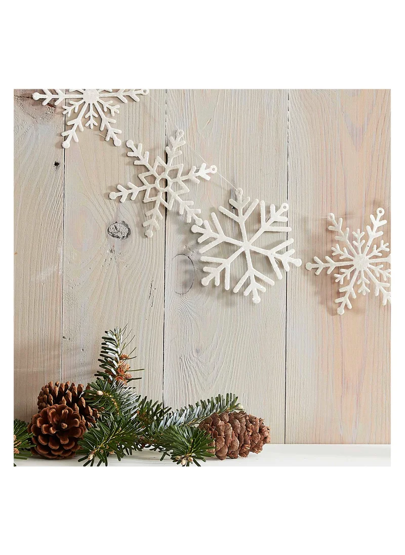 Ginger Ray Garland - White Glitter Snowflake