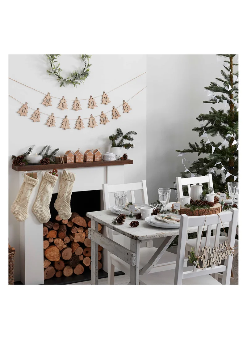 Ginger Ray Garland - White Glitter Snowflake