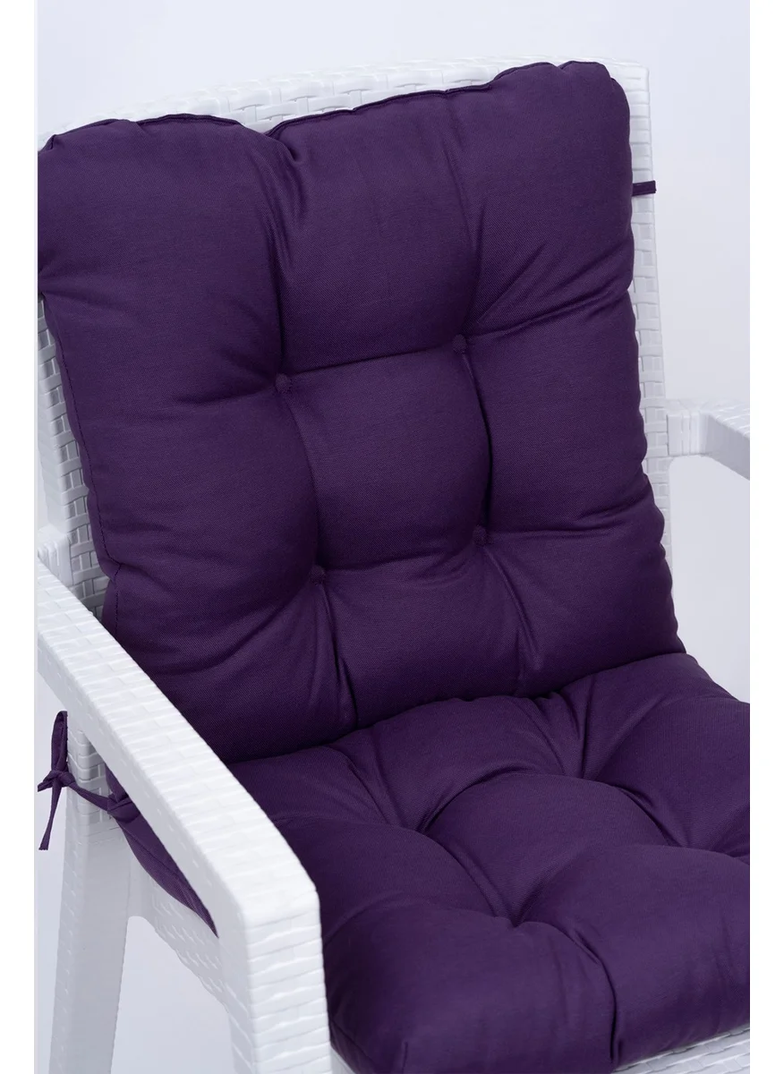 Altın Pamuk Neva Pofidik Purple Backed Chair Cushion Special Stitched Laced 44x88 Cm