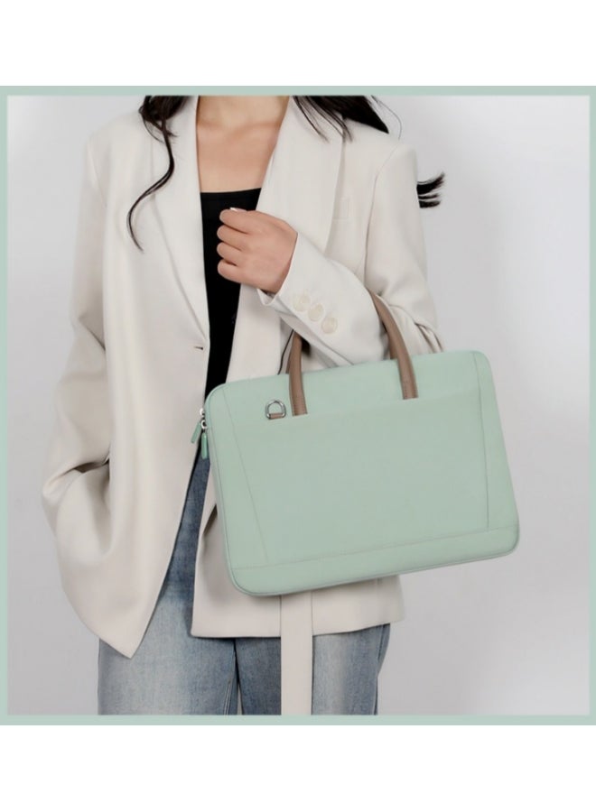 Women's Solid Color 15-Inch Laptop Bag with Suitcase Trolley Strap, Ladies Nylon Business Bag Office Bag President Bag Briefcase, Large-capacity Computer Bag Notebook Bag for Girls/Students  - Image 2