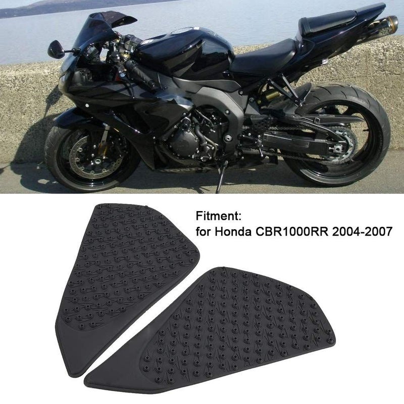 Motorcycle Tank Pad Non Slip Rubber Fuel Tank Protector Compatible With CBR1000RR 2004 2007 2 Pieces Set Black - Image 5